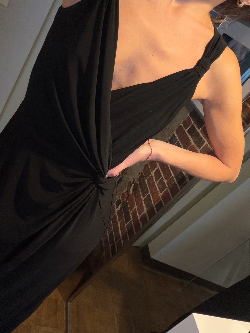 Ralph Lauren Black V-Neck Formal Evening Dress
